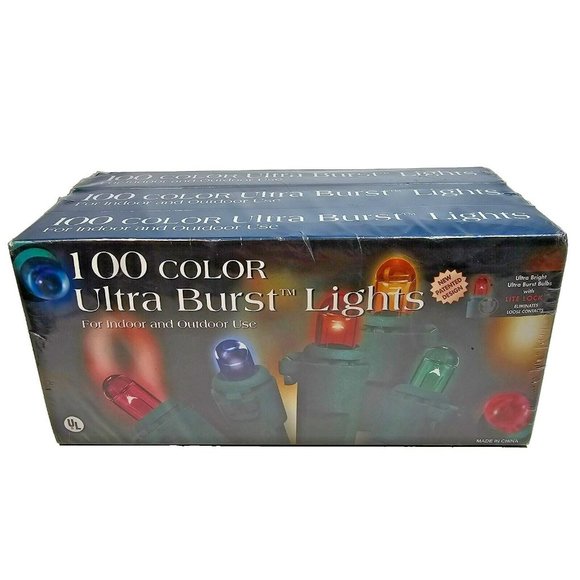 Tomson Ultra Burst 2-Way Flashing 300ct Color String Lights NEW Green Wire 32ft - Picture 1 of 6